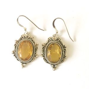 .925 silver and citrine earrings.